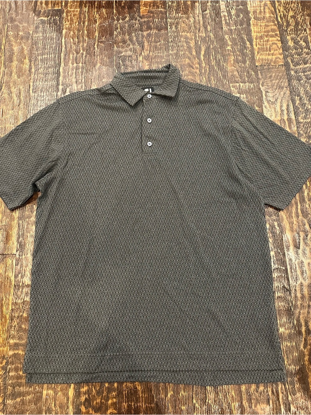 FootJoy Men's black/Grey Textured performance golf Short-Sleeve Polo